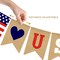 Jute Burlap USA Banner – 4th of July Independence Day Rustic American Mantel Fireplace Garland Decoration for Patriotic Home Decor